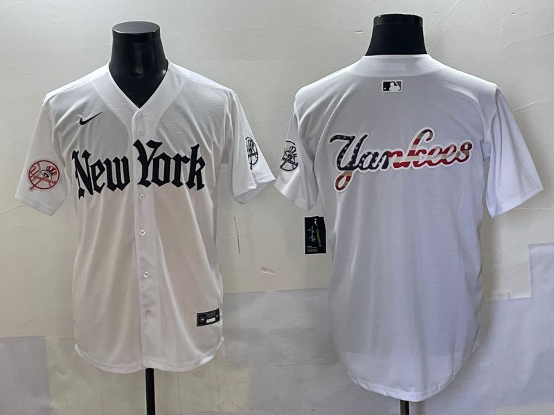 Men 2025 New York Yankees Blank White Five generations Joint Name Nike MLB Jersey style 115->new york yankees->MLB Jersey